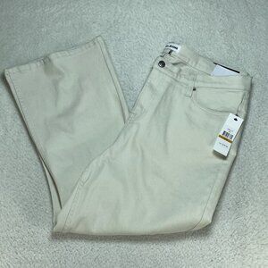 DKNY Jeans Womens 16W Beige Williamsburg High Rise Flare Crop Ankle 36x24 NWT